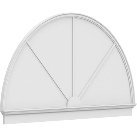 Ekena Millwork Half Round 3 Spoke Architectural Grade PVC Combination Pediment, 84"W x 48-3/4"H x 2-3/4"P PEDPC084X490HRO03